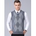 Men's Sweater Vest Jumper Knit Knitted Plaid V Neck Stylish Vintage Style Fall Winter Gray Wine S M L / Sleeveless / Sleeveless