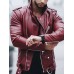 Men's Jacket Outdoor Street Daily Spring Fall Regular Coat Regular Fit Thermal Warm Windproof Breathable Streetwear Sporty Casual Jacket Long Sleeve Solid Color Pocket Black Wine / Faux Leather