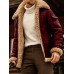 Men's Jacket Outdoor Street Daily Fall Winter Regular Coat Regular Fit Thermal Warm Windproof Breathable Streetwear Sporty Casual Jacket Long Sleeve Solid Color Pocket Black Khaki Red / Faux Leather
