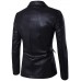 Men's Blazer Sport Jacket Sport Coat Smart Casual Regular Pocket Coat White Black Khaki Red Business Business Fall Single Breasted One-button Turndown  Faux Leather / Winter / Long Sleeve / Work
