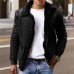 Men's Jacket Outdoor Street Daily Winter Regular Coat Regular Fit Thermal Warm Windproof Breathable Streetwear Sporty Casual Jacket Long Sleeve Solid Color Pocket Black Blue Gray / Faux Leather