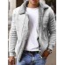 Men's Jacket Outdoor Street Daily Winter Regular Coat Regular Fit Thermal Warm Windproof Breathable Streetwear Sporty Casual Jacket Long Sleeve Solid Color Pocket Black Blue Gray / Faux Leather