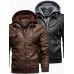 Men's Jacket Casual Jacket Outdoor Street Daily Fall Winter Regular Coat Regular Fit Thermal Warm Breathable Sporty Casual Jacket Long Sleeve Solid Color Pocket Full Zip Dark Grey Brown