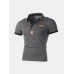 Mens Business Golf Shirt Patchwork Short Sleeve Slim Spring Summer Casual Cotton Tops