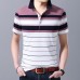 Men Short-sleeved T-shirt Striped Shirt Collar Half-sleeved