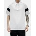 Mens Color Block Cotton Half Open Button Short Sleeve Casual Golf Shirts