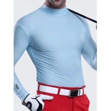 Men Solid Color O-neck Golf Shirts