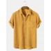 Mens Casual Corduroy Light Breathable Pocket Short Sleeve Shirts