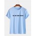 Mens Loose Slogan Casual Short Sleeve Round Neck T-Shirts