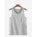 Mens Solid Color Cotton High Low Split Hem Casual Tank Tops