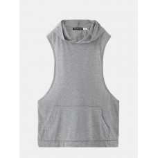 Stylish Mens Hooded Sleeveless Loose Fitness Vest