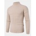 Mens Solid Color Mock Neck Long Sleeve Simple Warm Sweaters