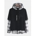 Men Hooded Sweaters Japanese Casual Lattice Stitching Jacket