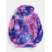 Tie Dye Fluffy Fleece Long Sleeve Kangaroo Pocket Hoodies