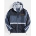 Mens Letter Embroidered Patchwork Plush Warm Hoodie Jacket With Pocket